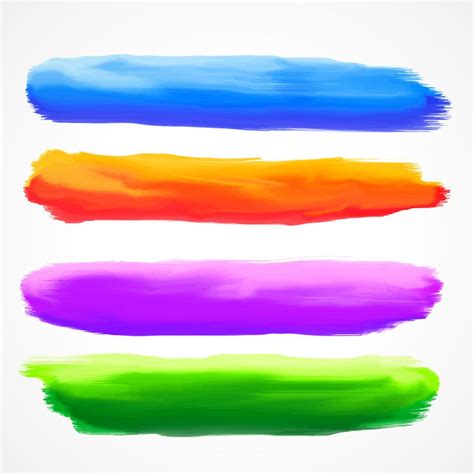 real four watercolor brush stroke set - Download Free Vector Art, Stock Graphics & Images