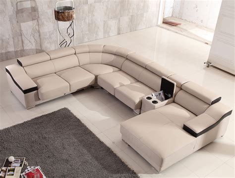Contemporary Designer All Leather Sectional Coral Springs Florida ...