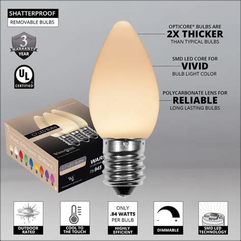 C7 120V Warm White LED Replacement Bulbs - Wintergreen Corporation