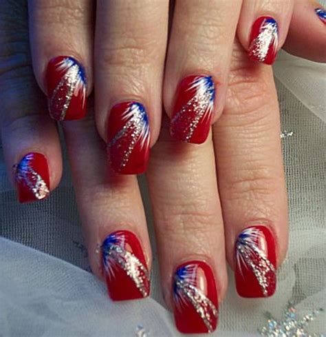 23 Terrific Fireworks Nail Designs - Pretty Designs | Firework nail art ...