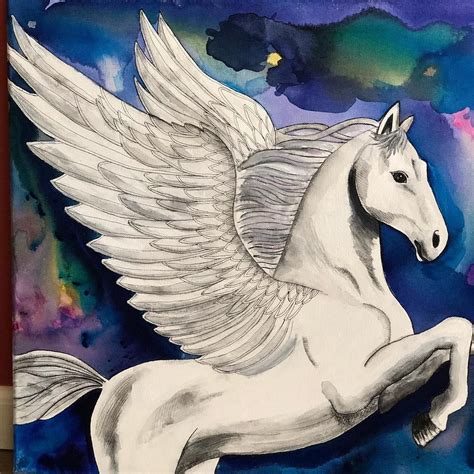 Pegasus #acrylicpainting #animalpainting #painting | Animal paintings, Acrylic painting, Painting