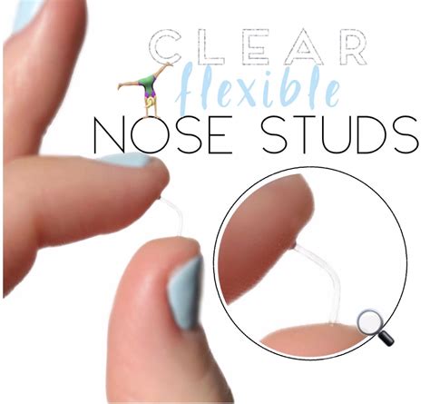 Nose Retainer Clear Nose Stud Piercing Retainers Nose Jewelry Clear Nose Ring No Show Nose St ...