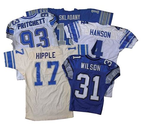 Detroit Lions Game Worn Jersey Collection (5)