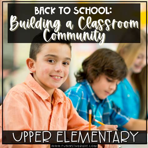 back to school building a classroom community for upper elementary students with text overlay ...