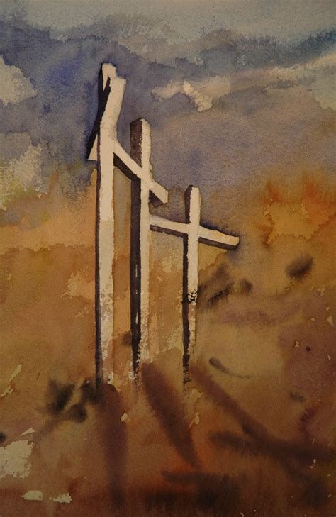 Three Crosses Painting at PaintingValley.com | Explore collection of Three Crosses Painting