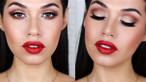 Scarlett Johansson Inspired Holiday Makeup | Holiday Party Drugstore Makeup Tutorial | Eman ...
