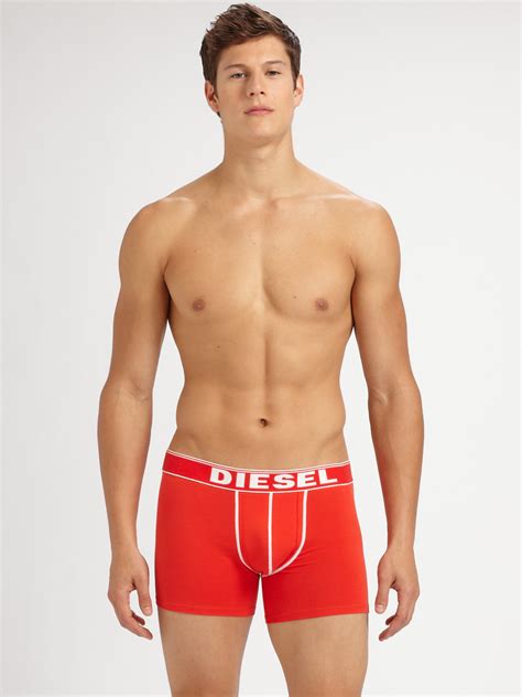 DIESEL Solid Boxer Briefs in Red for Men - Lyst