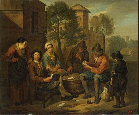 Peasants Playing Cards Painting | Bloemen Norbert van (called Cephalus) Oil Paintings