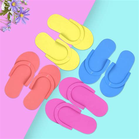 Sandals Random Color Hysagtek 12 Pairs Disposable Slippers Shower Sand Pedicure Beach Light ...