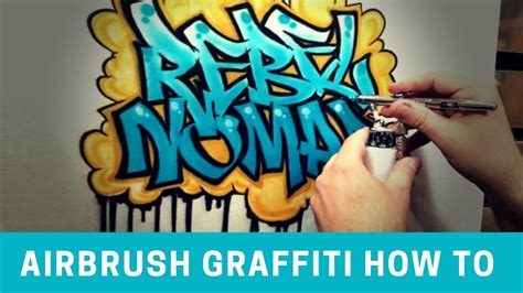 Airbrush graffiti name design - YouTube