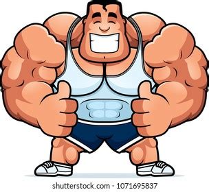 Cartoon Illustration Personal Trainer Flexing Stock Vector (Royalty ...