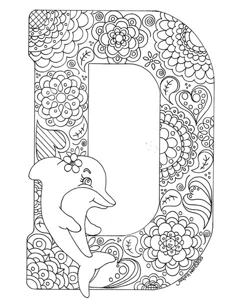 Letter D Colouring Page – Jackie Wall Studio