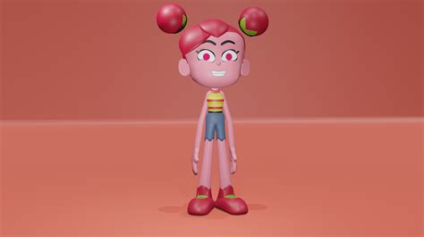 cartoon tomato girl 3d Art (Blender 3d)(without a black line) by 13x on Newgrounds