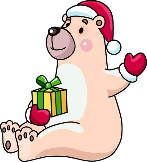 Christmas polar bear clipart. Free download transparent .PNG | Creazilla