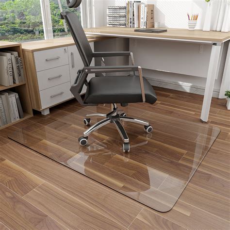 BEAUTYPEAK 36" x 46" Tempered Glass Office Chair Mat for Carpet or Hard ...