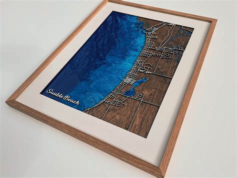 Buy Sauble Beach Map Wood and Epoxy Map Online in India - Etsy