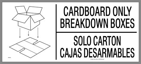 Large Breakdown Boxes Sticker for Managing Your Cardboard Recycling