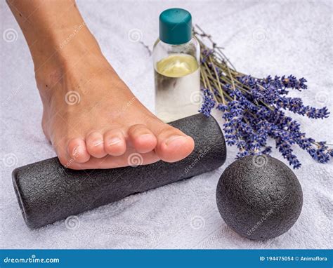 Fascia Exercise in a Practice Stock Photo - Image of feet ...