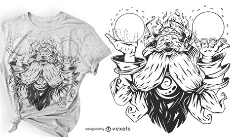 Magic Wizard T-shirt Design Vector Download