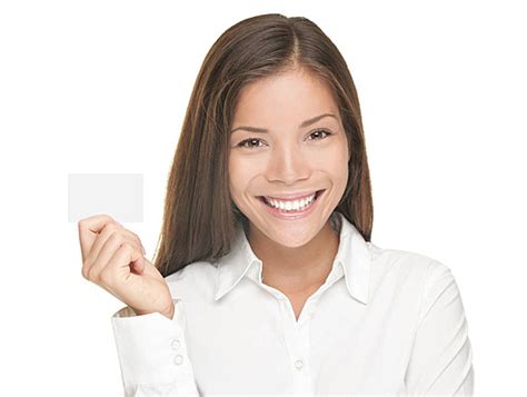 Business Woman With Her Business Card Leader Caucasian White Advertisement Photo Background And ...