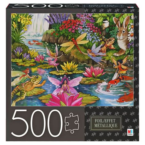 500-Piece Adult Jigsaw Puzzle with Foil Accents, Enchanted Lily Pond ...