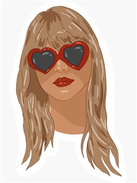 "Taylor Swift Red Heart Sunglasses 1989 Album Sticker" Sticker for Sale by Melanie James | Redbubble