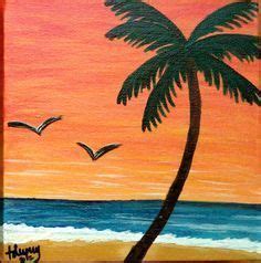 Beach Daytime/Sunset Combo 6x6 canvas | Etsy | Beach canvas paintings, Canvas painting diy, Cute ...