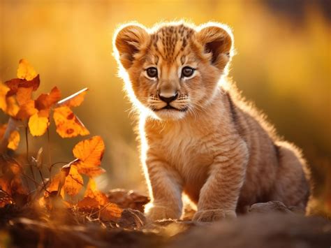 Premium AI Image | Closeup of a cute lion cub