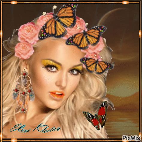 Femme et soleil PAPILLONS Photoshop, Beautiful Butterflies, Girls Image, Spirit Animal ...