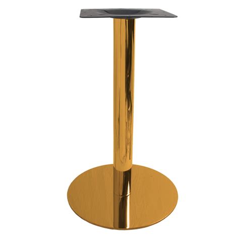 gold plated round stainless steel table base, chrome table base