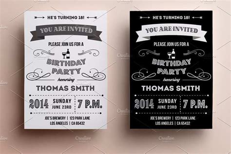 Free Photoshop Birthday Invitation Template - Cards Design Templates