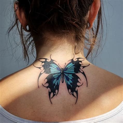 12 Beautiful Butterfly Neck Tattoos – neartattoos