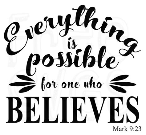 Everything is Possible Mark 9:23 Bible Verse FREE SVG File - Free SVG ...