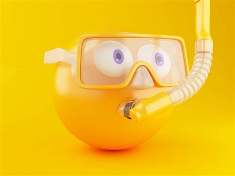 3d emoji with scuba diving. | Premium Photo