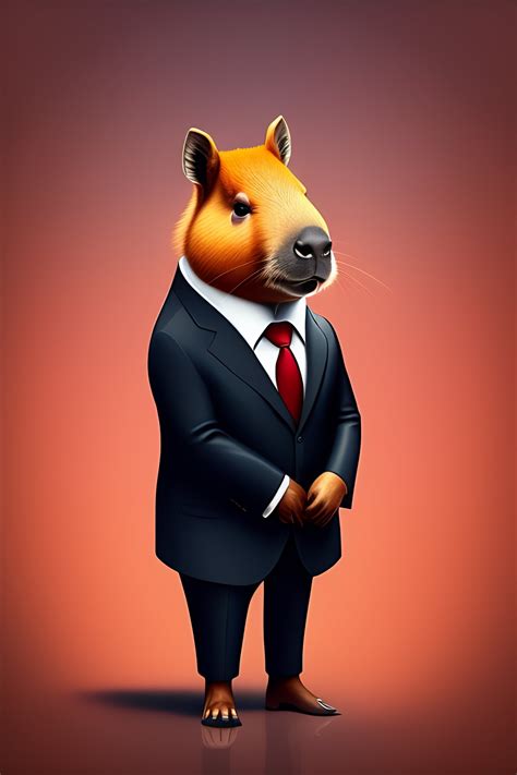 Lexica - Capybara in a suit, 2d , cartoon, disney