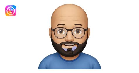 bald on top and hair on sides, chubby face, with glasses and black