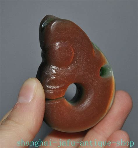 2.4" Old Chinese Hongshan culture Cat's eye stone carved Pig dragon