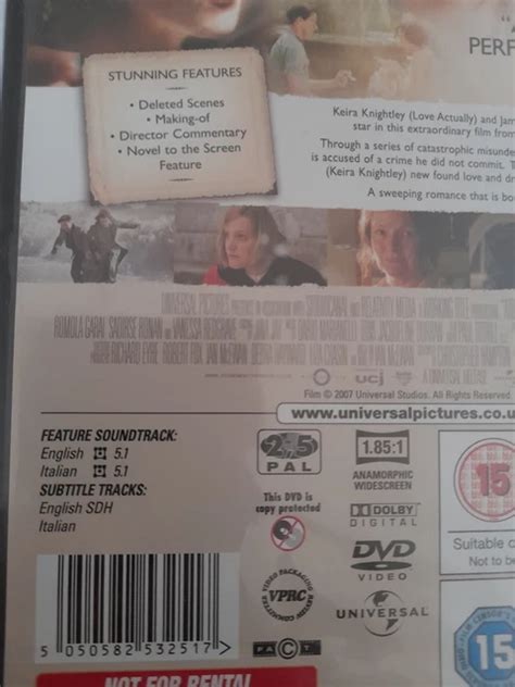 ATONEMENT (DVD, 2007)- Keira Knightley- Special Features/Deleted Scenes