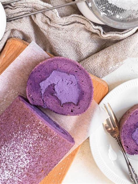 delicious  fluffy ube roll cake recipe