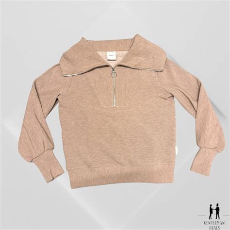 Varley Womens Vine Half Zip Pullover Sweatshirt Sz XS Ottoman Beige