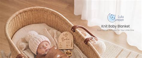 amazoncom lulumoon knit baby blanket  newborn soft cotton blanket