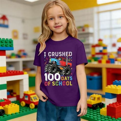 CUZIBR Girls Fashion Happy 100Th Day Of School Shirts Letter Print