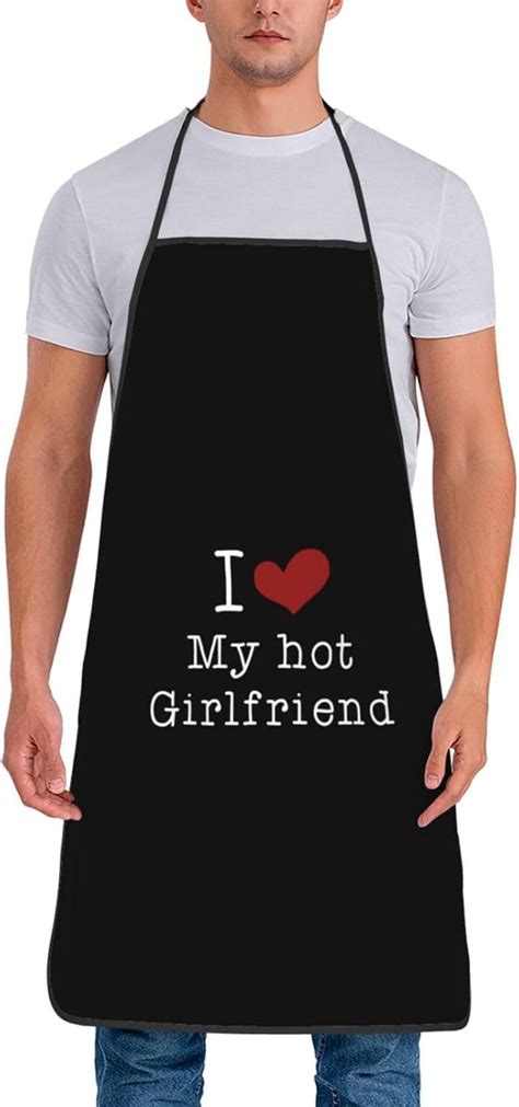 Amazon.com: LDGSUPH I Love My Hot Girlfriend Apron Unisex Waterproof