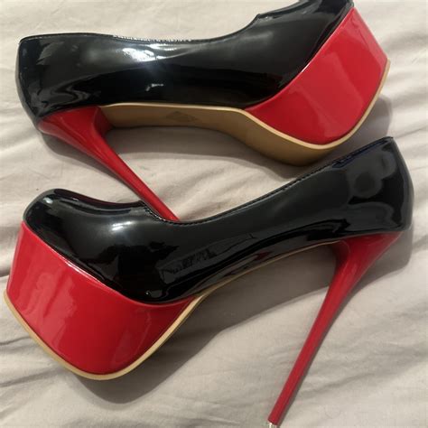 Erotic Lapdancer stripper platform 7”stiletto shoes Sz 9.5 black red