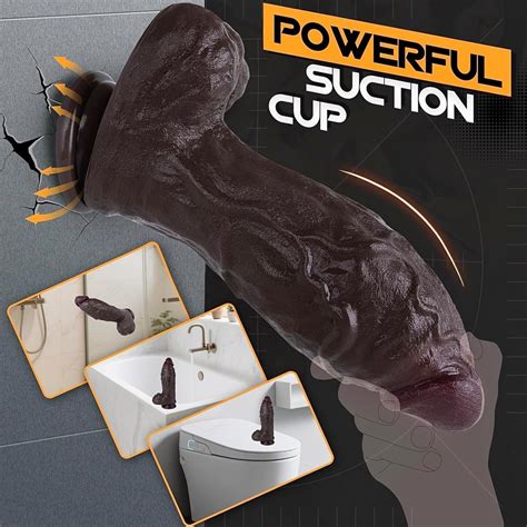 3.3" Diameter Thick Huge Big Black Dildo: 11.5" XXL BBC Liquid Silicone