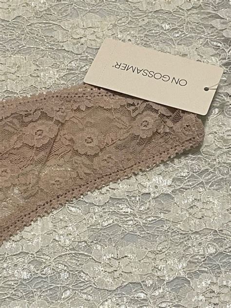 On Gossamer Beautifully Basic Stretch Lace Thong L/XL Champagne Nude | eBay
