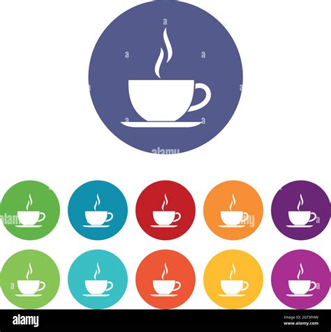 Cup hot drink set Stock Vector Images - Alamy