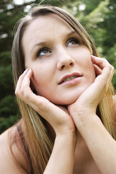 Young woman day dreaming stock photo. Image of beauty, innocent - 329368