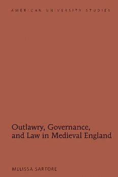 Download Outlawry, Governance, and Law in Medieval England PDF by ...