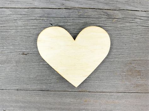 Heart Wooden Shape Cutouts Laser Cut Unfinished Wooden - Etsy